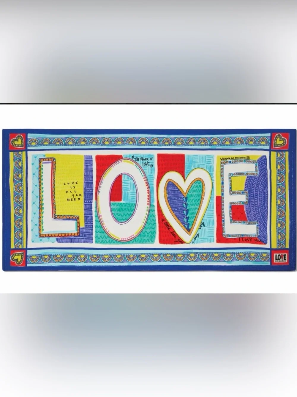 Bright Brighton Striped Beach Towel in White, Yellow, Red, Blue